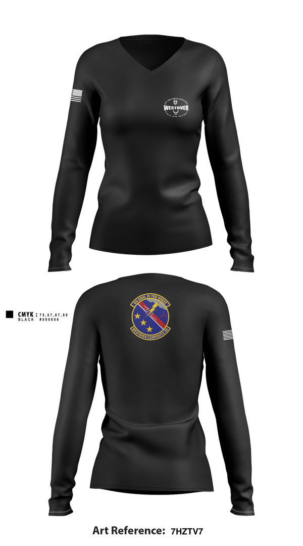 Women's Long Sleeve Vneck Shirt, , Air Force, Teamtime, Team time, sublimation, custom sports apparel, team uniforms, spirit wear, spiritwear, sports uniforms, custom shirts, team store, custom team store, fundraiser sports, apparel fundraiser