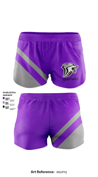 Women's Shorts, Heritage High School, Spirit Store, Teamtime, Team time, sublimation, custom sports apparel, team uniforms, spirit wear, spiritwear, sports uniforms, custom shirts, team store, custom team store, fundraiser sports, apparel fundraiser