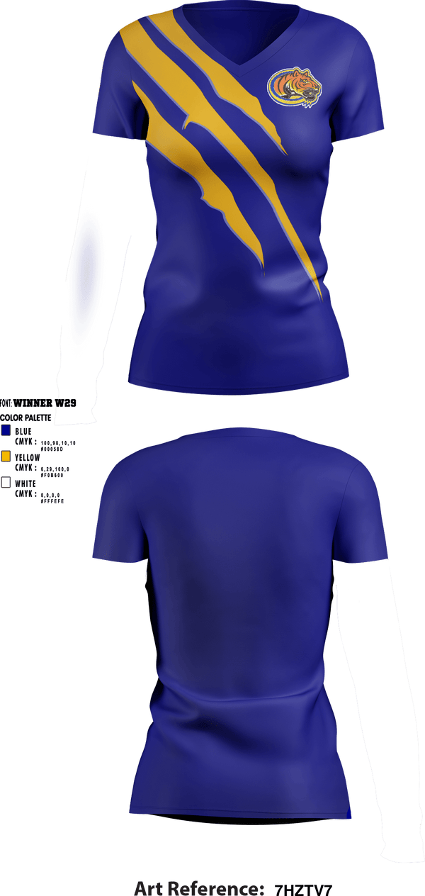 Women's Short Sleeve Vneck Shirt, Clewiston Middle School, Spirit Store, Teamtime, Team time, sublimation, custom sports apparel, team uniforms, spirit wear, spiritwear, sports uniforms, custom shirts, team store, custom team store, fundraiser sports, apparel fundraiser