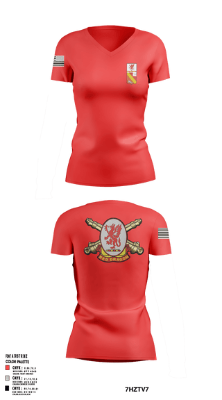 Women's Short Sleeve Vneck Shirt, 3/13th Field Artillery Battalion, Army, Teamtime, Team time, sublimation, custom sports apparel, team uniforms, spirit wear, spiritwear, sports uniforms, custom shirts, team store, custom team store, fundraiser sports, apparel fundraiser