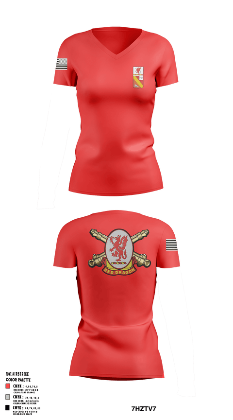 Women's Short Sleeve Vneck Shirt, 3/13th Field Artillery Battalion, Army, Teamtime, Team time, sublimation, custom sports apparel, team uniforms, spirit wear, spiritwear, sports uniforms, custom shirts, team store, custom team store, fundraiser sports, apparel fundraiser