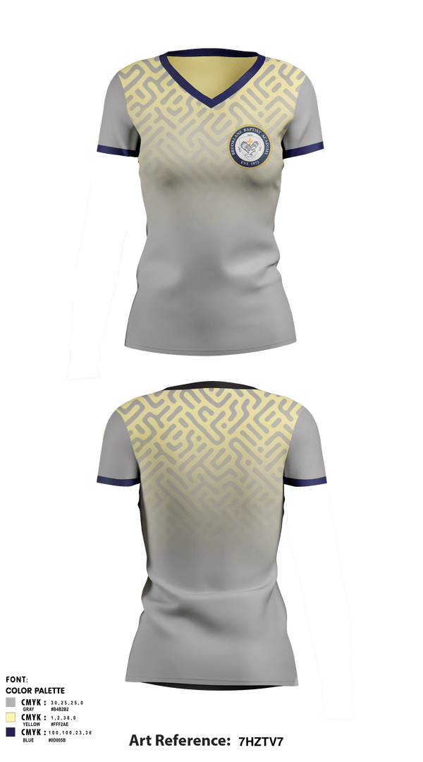 Women's Short Sleeve Vneck Shirt, Brooklane Baptist Academy, Spirit Store, Teamtime, Team time, sublimation, custom sports apparel, team uniforms, spirit wear, spiritwear, sports uniforms, custom shirts, team store, custom team store, fundraiser sports, apparel fundraiser