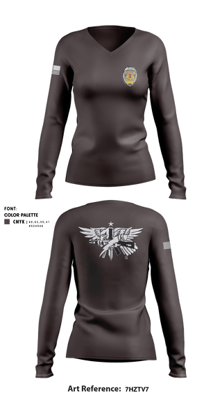 Women's Long Sleeve Vneck Shirt, , Police, Teamtime, Team time, sublimation, custom sports apparel, team uniforms, spirit wear, spiritwear, sports uniforms, custom shirts, team store, custom team store, fundraiser sports, apparel fundraiser