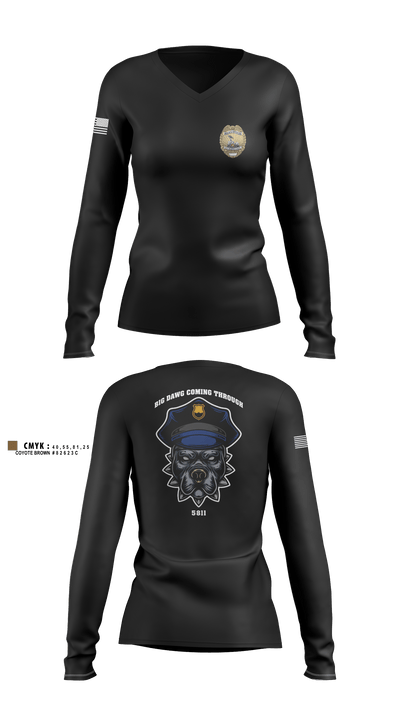 PMO 92863588 Women's Long Sleeve V-neck Shirt - 1