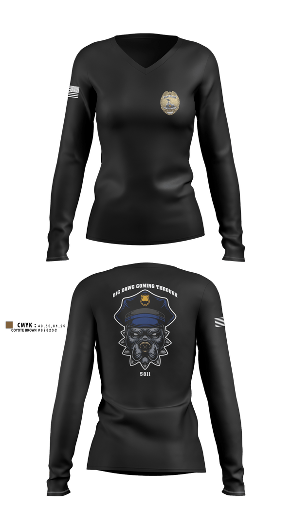Women's Long Sleeve Vneck Shirt, PMO, Marines, Teamtime, Team time, sublimation, custom sports apparel, team uniforms, spirit wear, spiritwear, sports uniforms, custom shirts, team store, custom team store, fundraiser sports, apparel fundraiser