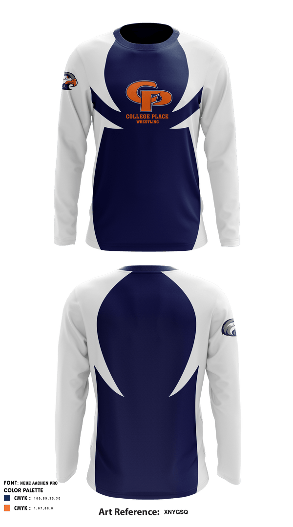 Long Sleeve Rash Guard Shirt, College Place Wrestling, Wrestling, Teamtime, Team time, sublimation, custom sports apparel, team uniforms, spirit wear, spiritwear, sports uniforms, custom shirts, team store, custom team store, fundraiser sports, apparel fundraiser