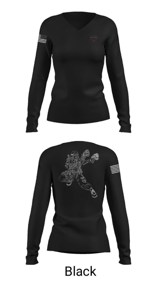 Women's Long Sleeve Vneck Shirt, , Navy, Teamtime, Team time, sublimation, custom sports apparel, team uniforms, spirit wear, spiritwear, sports uniforms, custom shirts, team store, custom team store, fundraiser sports, apparel fundraiser