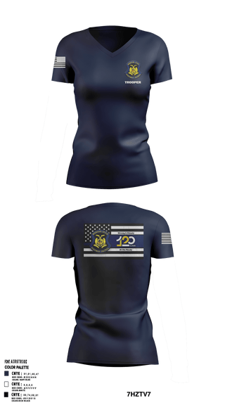 Women's Short Sleeve Vneck Shirt, MSHP Class 120, Police, Teamtime, Team time, sublimation, custom sports apparel, team uniforms, spirit wear, spiritwear, sports uniforms, custom shirts, team store, custom team store, fundraiser sports, apparel fundraiser