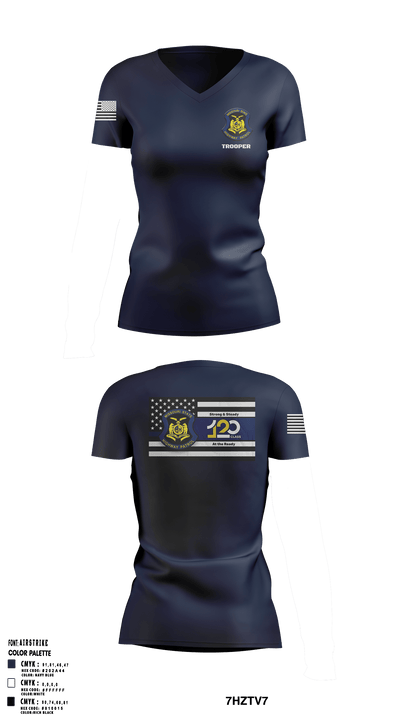 MSHP Class 120 57992195 Women's Short Sleeve V-neck Shirt - 1