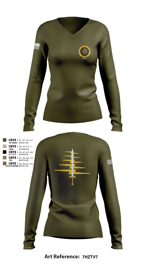Women's Long Sleeve Vneck Shirt, , Army, Teamtime, Team time, sublimation, custom sports apparel, team uniforms, spirit wear, spiritwear, sports uniforms, custom shirts, team store, custom team store, fundraiser sports, apparel fundraiser
