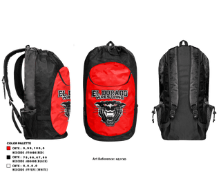 Gear Bag, El Dorado High School Wrestling, Wrestling, Teamtime, Team time, sublimation, custom sports apparel, team uniforms, spirit wear, spiritwear, sports uniforms, custom shirts, team store, custom team store, fundraiser sports, apparel fundraiser