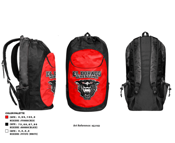 Gear Bag, El Dorado High School Wrestling, Wrestling, Teamtime, Team time, sublimation, custom sports apparel, team uniforms, spirit wear, spiritwear, sports uniforms, custom shirts, team store, custom team store, fundraiser sports, apparel fundraiser