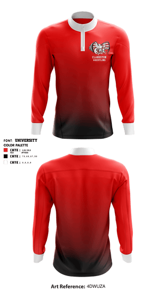 Quarter Zip Jacket, Clarkston High School Wrestling, Wrestling, Teamtime, Team time, sublimation, custom sports apparel, team uniforms, spirit wear, spiritwear, sports uniforms, custom shirts, team store, custom team store, fundraiser sports, apparel fundraiser