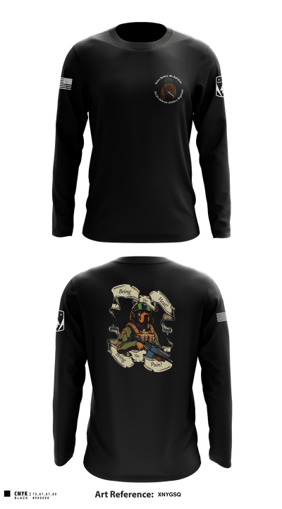 Bravo Battery, 4th Battalion, 3rd Air Defense Artillery Regiment 1115971 Long Sleeve Performance Shirt - 1