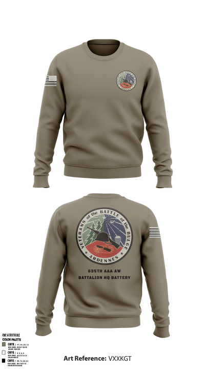 635th AAA AW Battalion HQ Battery 3041583 Crew Neck Sweatshirt - 3