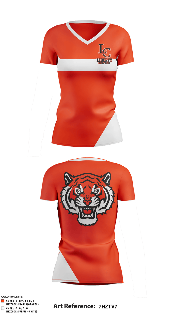 Women's Short Sleeve Vneck Shirt, Liberty Center Middle School, Spirit Store, Teamtime, Team time, sublimation, custom sports apparel, team uniforms, spirit wear, spiritwear, sports uniforms, custom shirts, team store, custom team store, fundraiser sports, apparel fundraiser