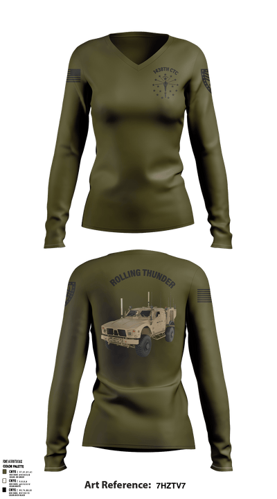 1438th CTC 23042169 Women's Long Sleeve V-neck Shirt - 2