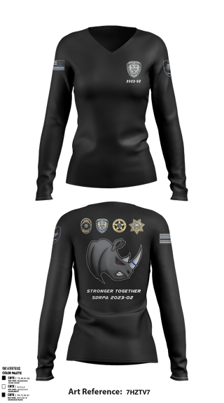 Women's Long Sleeve Vneck Shirt, SDRPA, Police, Teamtime, Team time, sublimation, custom sports apparel, team uniforms, spirit wear, spiritwear, sports uniforms, custom shirts, team store, custom team store, fundraiser sports, apparel fundraiser