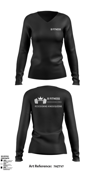 Women's Long Sleeve Vneck Shirt, BFitnessBFitness, , Teamtime, Team time, sublimation, custom sports apparel, team uniforms, spirit wear, spiritwear, sports uniforms, custom shirts, team store, custom team store, fundraiser sports, apparel fundraiser