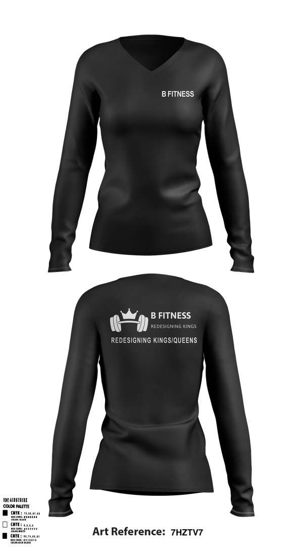 Women's Long Sleeve Vneck Shirt, BFitnessBFitness, , Teamtime, Team time, sublimation, custom sports apparel, team uniforms, spirit wear, spiritwear, sports uniforms, custom shirts, team store, custom team store, fundraiser sports, apparel fundraiser
