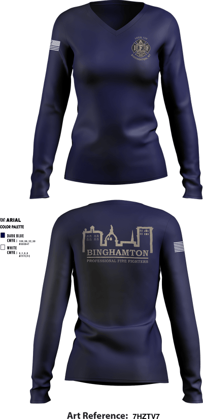 Binghamton Fire 87499960 Women's Long Sleeve V-neck Shirt - 1