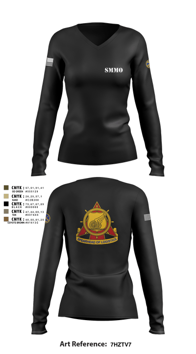 WVARNG Surface Maintenance Management Office 36945793 Women's Long Sleeve V-neck Shirt - 2