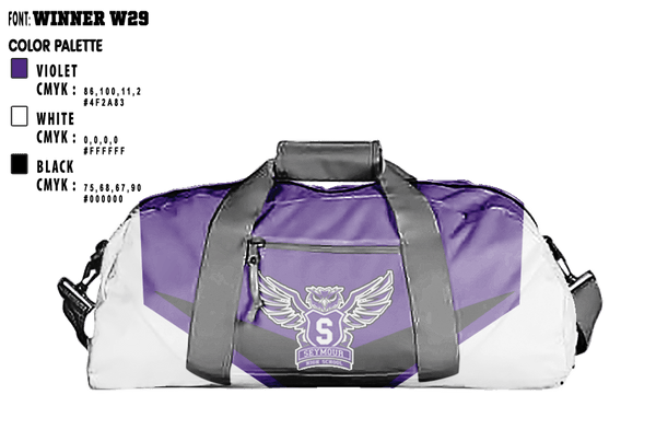 Duffle Bag, Seymour High School Gymnastics, Spirit Store, Teamtime, Team time, sublimation, custom sports apparel, team uniforms, spirit wear, spiritwear, sports uniforms, custom shirts, team store, custom team store, fundraiser sports, apparel fundraiser