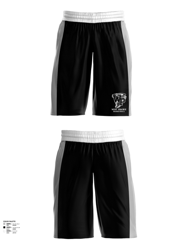 Womens Basketball Shorts, West Prairie Senior High School Basketball, Women's Basketball, Teamtime, Team time, sublimation, custom sports apparel, team uniforms, spirit wear, spiritwear, sports uniforms, custom shirts, team store, custom team store, fundraiser sports, apparel fundraiser