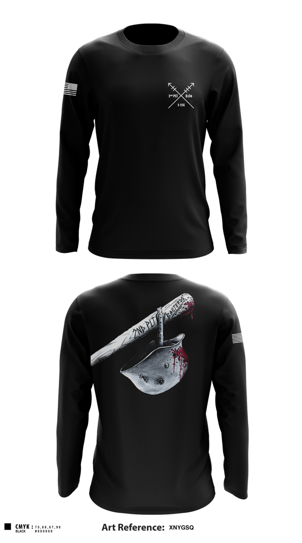 Long Sleeve Performance Shirt, 2nd PLT Baseterds, National Guard, Teamtime, Team time, sublimation, custom sports apparel, team uniforms, spirit wear, spiritwear, sports uniforms, custom shirts, team store, custom team store, fundraiser sports, apparel fundraiser