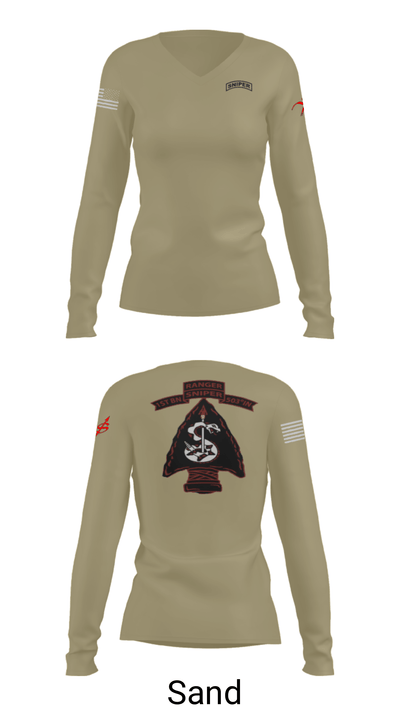1/503 Snipers 39758046 Women's Long Sleeve V-neck Shirt - 41