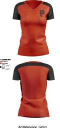 Pleasantville High School Cheer 14927259 Women's Short Sleeve V-neck Shirt - 1