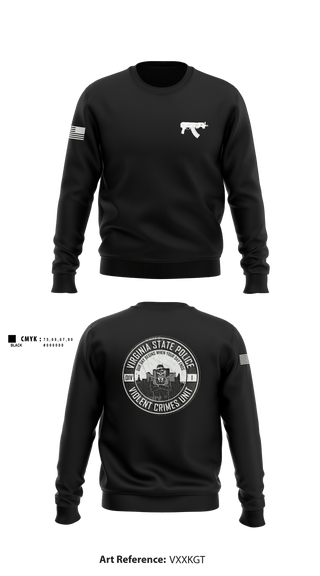 Crew Neck Sweatshirt, Violent Crimes Unit, Police, Teamtime, Team time, sublimation, custom sports apparel, team uniforms, spirit wear, spiritwear, sports uniforms, custom shirts, team store, custom team store, fundraiser sports, apparel fundraiser