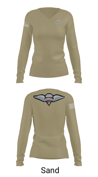 Women's Long Sleeve Vneck Shirt, , Army, Teamtime, Team time, sublimation, custom sports apparel, team uniforms, spirit wear, spiritwear, sports uniforms, custom shirts, team store, custom team store, fundraiser sports, apparel fundraiser