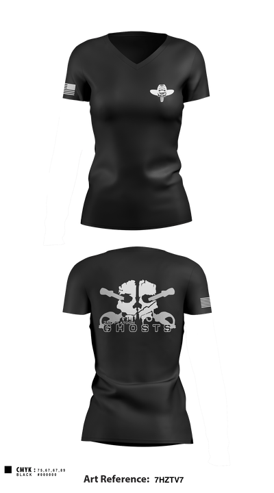 GHOSTS 5648482 Women's Short Sleeve V-neck Shirt - 1