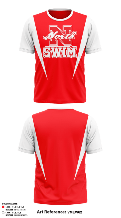 North Attleborough High School Swimming 66715277 Short Sleeve Performance Shirt - 49