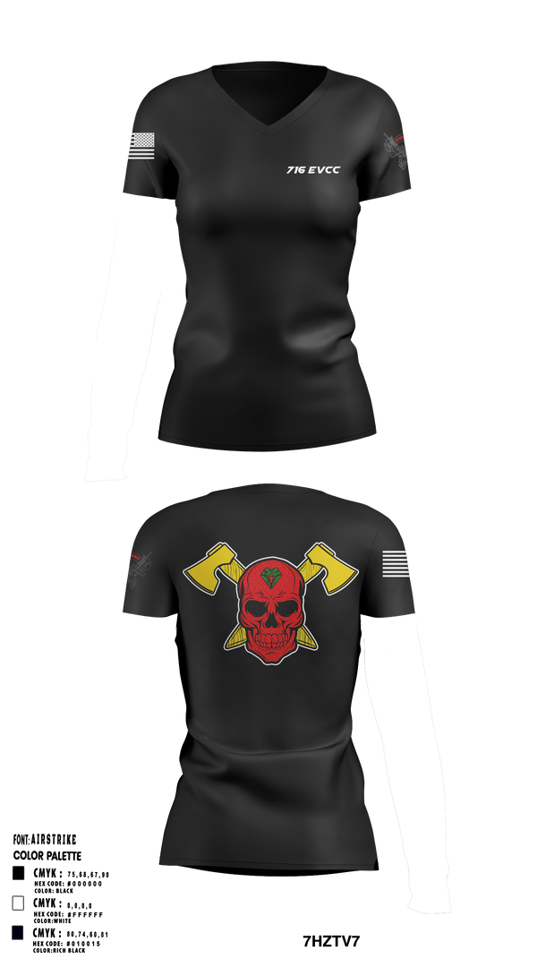 Women's Short Sleeve Vneck Shirt, 716716 EVCC, Army, Teamtime, Team time, sublimation, custom sports apparel, team uniforms, spirit wear, spiritwear, sports uniforms, custom shirts, team store, custom team store, fundraiser sports, apparel fundraiser