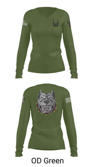 Women's Long Sleeve Vneck Shirt, , Army, Teamtime, Team time, sublimation, custom sports apparel, team uniforms, spirit wear, spiritwear, sports uniforms, custom shirts, team store, custom team store, fundraiser sports, apparel fundraiser