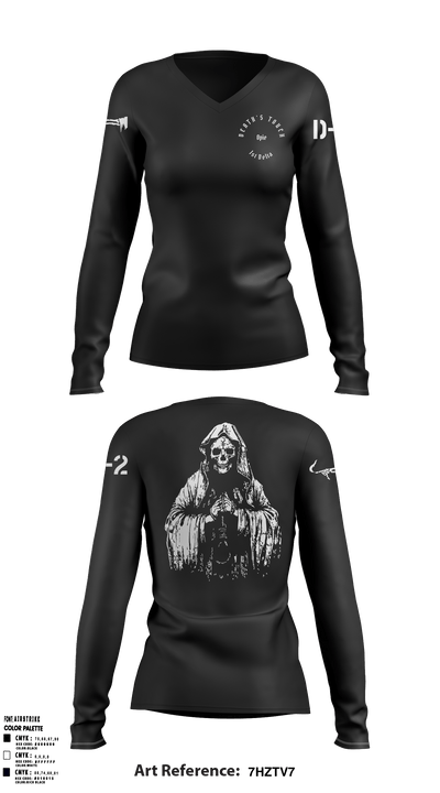 Death's Touch Opie 51753368 Women's Long Sleeve V-neck Shirt - 8