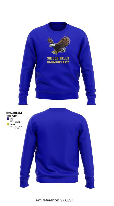 Crew Neck Sweatshirt, Shiloh Hills Elementary, Spirit Store, Teamtime, Team time, sublimation, custom sports apparel, team uniforms, spirit wear, spiritwear, sports uniforms, custom shirts, team store, custom team store, fundraiser sports, apparel fundraiser