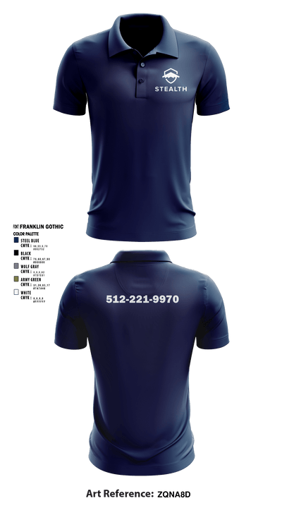 Stealth customs 84323734 Short Sleeve Performance Polo - 11