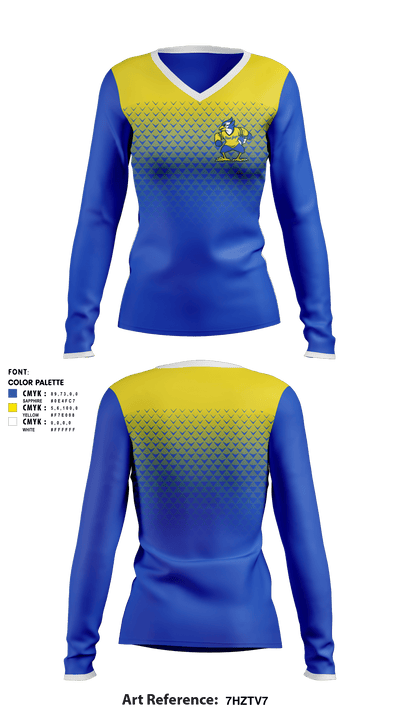 Jewell High School 98009347 Women's Long Sleeve V-neck Shirt - 2