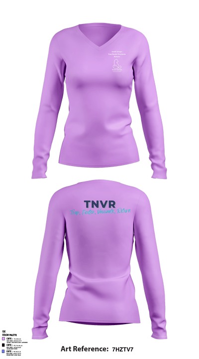 HAPPSEI 69506981 Women's Long Sleeve V-neck Shirt - 1