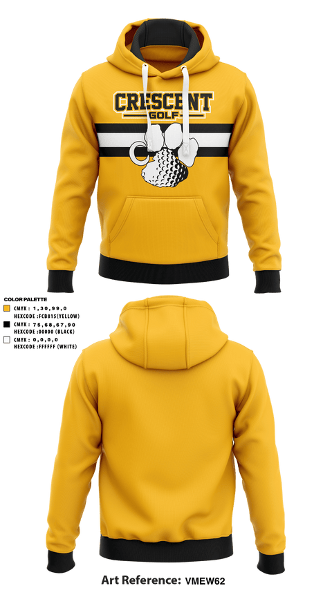 Hoodie, Crescent High School Golf, Golf, Teamtime, Team time, sublimation, custom sports apparel, team uniforms, spirit wear, spiritwear, sports uniforms, custom shirts, team store, custom team store, fundraiser sports, apparel fundraiser