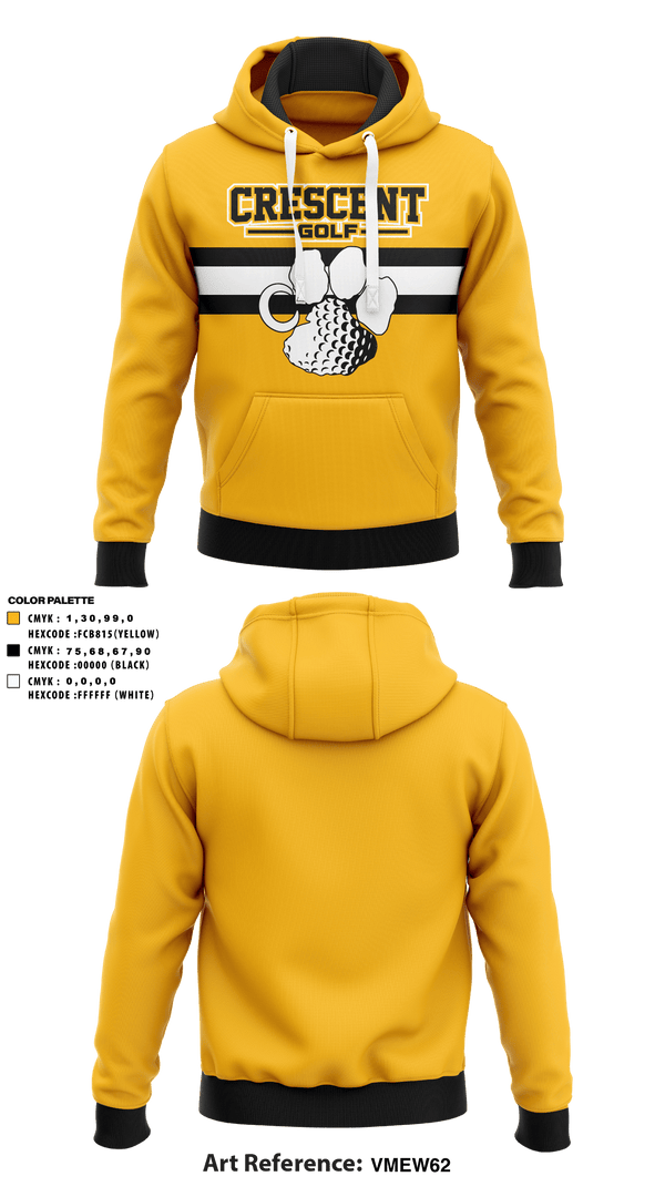 Hoodie, Crescent High School Golf, Golf, Teamtime, Team time, sublimation, custom sports apparel, team uniforms, spirit wear, spiritwear, sports uniforms, custom shirts, team store, custom team store, fundraiser sports, apparel fundraiser