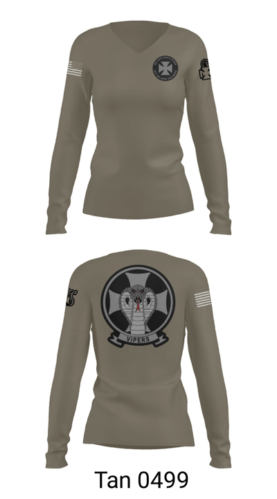 HMLA-169 74224528 Women's Long Sleeve V-neck Shirt - 40