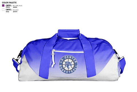 Duffle Bag, La Center High School Basketball, Women's Basketball, Teamtime, Team time, sublimation, custom sports apparel, team uniforms, spirit wear, spiritwear, sports uniforms, custom shirts, team store, custom team store, fundraiser sports, apparel fundraiser