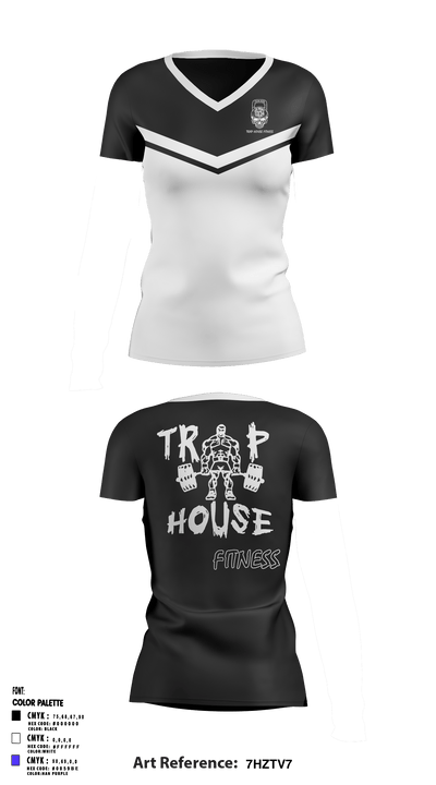 Trap House Fitness 35010693 Women's Short Sleeve V-neck Shirt - 2