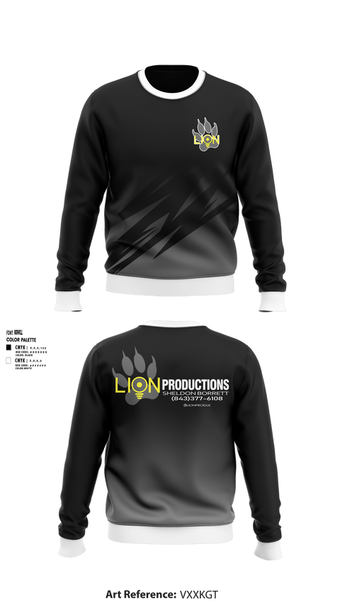 Crew Neck Sweatshirt, LION PRODUCTIONSLION PRODUCTIONS, , Teamtime, Team time, sublimation, custom sports apparel, team uniforms, spirit wear, spiritwear, sports uniforms, custom shirts, team store, custom team store, fundraiser sports, apparel fundraiser