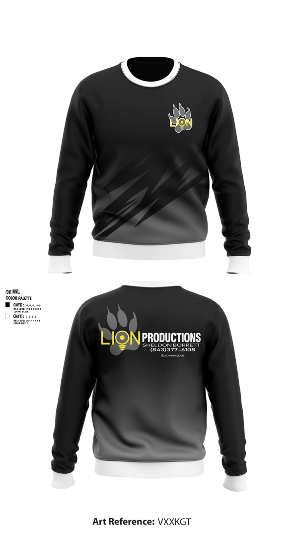 Crew Neck Sweatshirt, LION PRODUCTIONSLION PRODUCTIONS, , Teamtime, Team time, sublimation, custom sports apparel, team uniforms, spirit wear, spiritwear, sports uniforms, custom shirts, team store, custom team store, fundraiser sports, apparel fundraiser