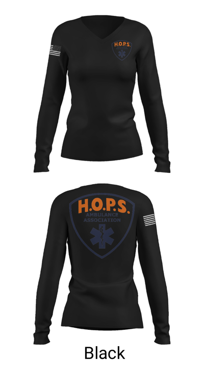HOPS EMS 88989109 Women's Long Sleeve V-neck Shirt - 39